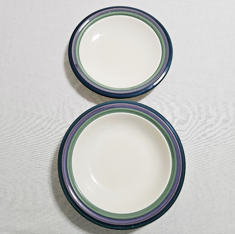 Pfaltzgraff Vtg. Mountain Shadow 1 Soup‎ Cereal Bowl 1 Salad Plate USA Cream 8"